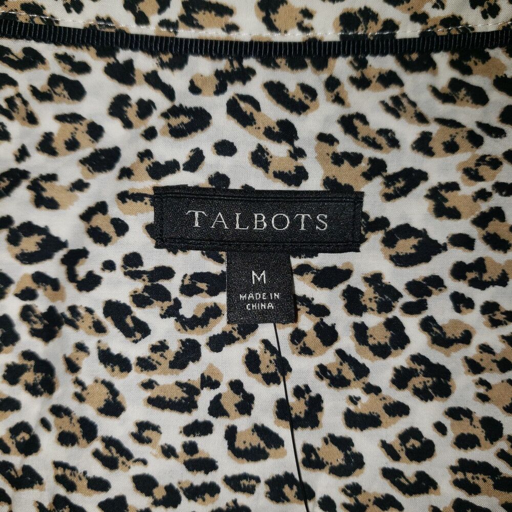 Talbots Leopard Print Pattern Button Up Dress Shi… - image 3